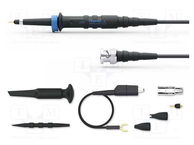 Probe: for oscilloscope; passive; 130MHz; 10: 1; 600V; 2.7ns; 1.6m