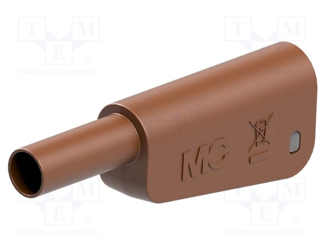 4mm banana; 19A; 1kV; brown; insulated,with 4mm axial socket