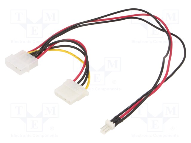 Cable: mains; 3pin male,Molex male,Molex female; 0.15m