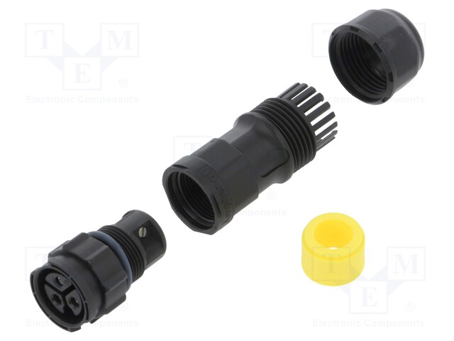 Connector: circular; female; plug; screw terminal; PIN: 3; IP68