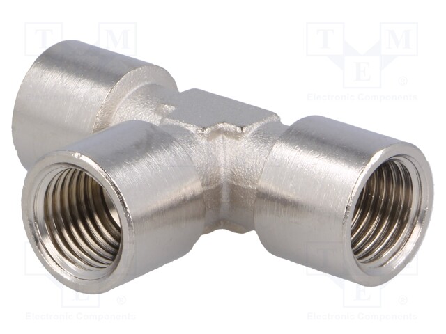 Metal connector; threaded,T-tap splitter; G 1/4"; 100bar; 300°C