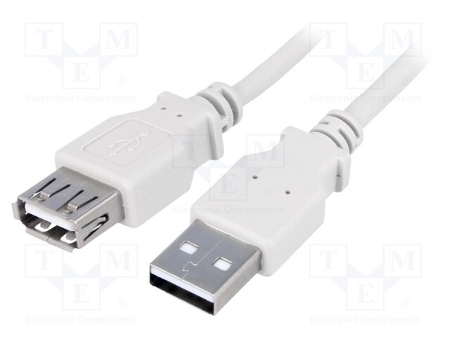 Cable; USB 2.0; USB A socket,USB A plug easy; nickel plated