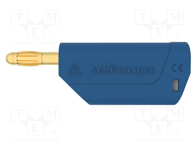 Plug; 4mm banana; 32A; 30VAC; 60VDC; blue; Max.wire diam: 4mm