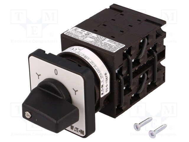 Switch: reversing star-delta cam switch; Stabl.pos: 5; 20A; 6.5kW