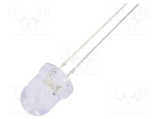 LED; 8mm; white warm; 2180÷3000mcd; 30°; 12mA; 5V; Front: convex