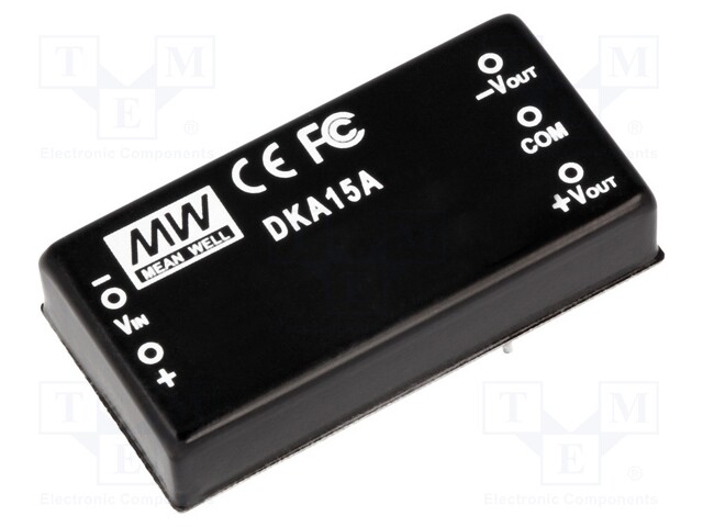 Converter: DC/DC; 15W; Uin: 9÷18V; Uout: 15VDC; Uout2: -15VDC; 2"x1"