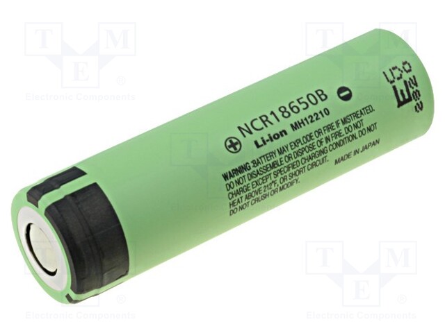 Re-battery: Li-Ion; MR18650; 3.6V; 3350mAh; Ø18.2x65mm