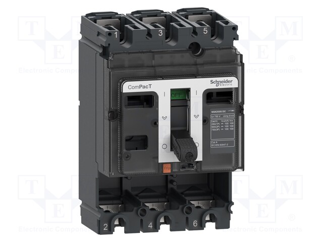 Power breaker; Poles: 3; DIN; Inom: 160A; NSX; IP40; -25÷70°C; 750VDC