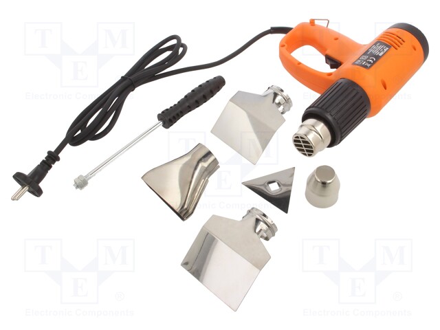 2kW; Plug: EU; 230VAC; Tool: electric hot shrink gun; 300l/min@500