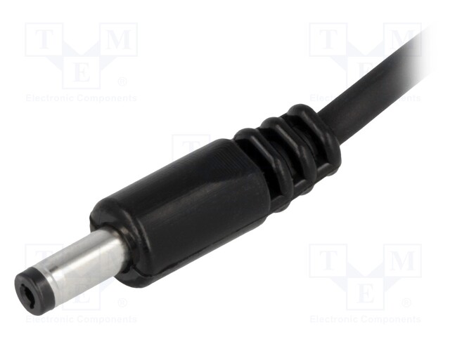 Cable; wires,DC 4,8/1,7 plug; straight; 1mm2; black; 1.5m