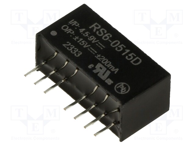 Converter: DC/DC; 6W; Uin: 4.5÷9V; Uout: 15VDC; Uout2: -15VDC; SIP8