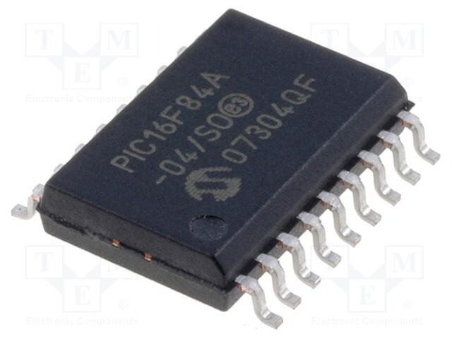 PIC microcontroller; Memory: 1.75kB; SRAM: 68B; EEPROM: 64B; 2÷6VDC