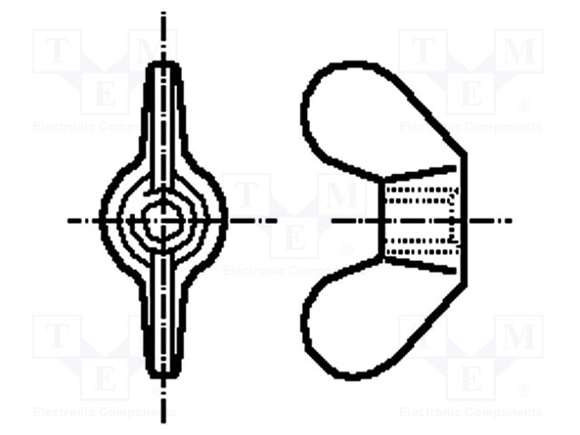 Nut; winged; M12; steel; Plating: zinc; Pitch: 1,75; BN: 208; DIN: 315