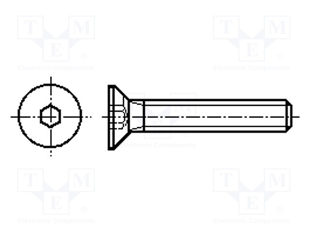 Screw; M6x10; DIN: 7991; Head: countersunk; imbus; steel; zinc