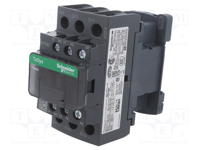 Contactor: 3-pole; NO x3; Auxiliary contacts: NO + NC; 48VDC; 32A