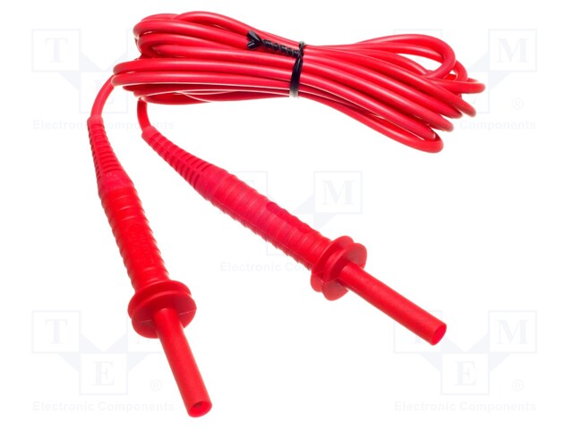 Test lead; banana plug-banana plug; insulated; Urated: 5kV; red