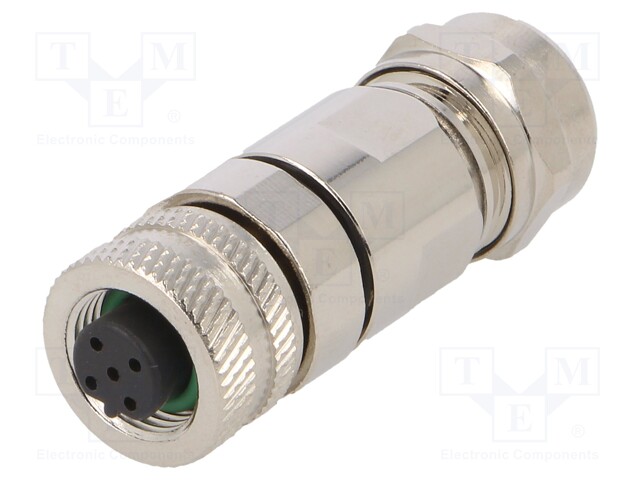 Plug; M12; PIN: 5; female; B code-Profibus; for cable; soldering