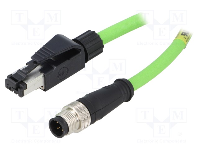 PIN: 4; RJ45 plug,M12 male; D code-Ethernet; Transition: adapter