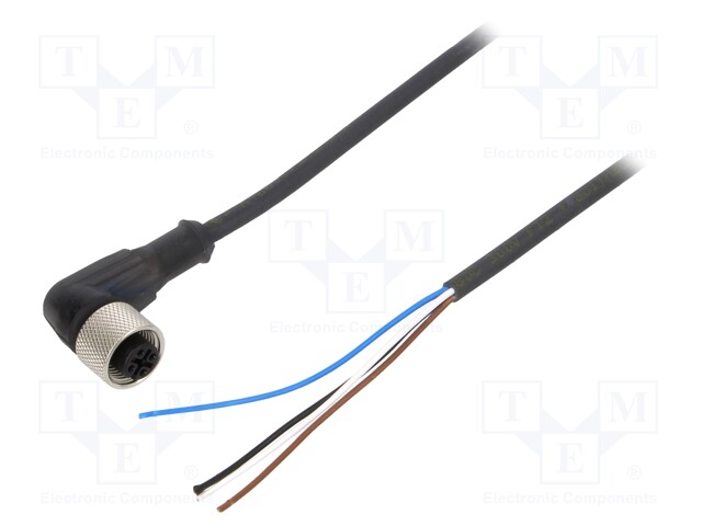 Connection lead; M12; PIN: 4; angled; 10m; plug; 250VAC; 4A; -25÷70°C