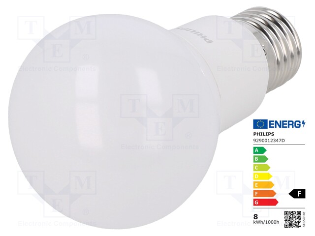 LED lamp; neutral white; E27; 230VAC; 806lm; 7.5W; 200°; 4000K