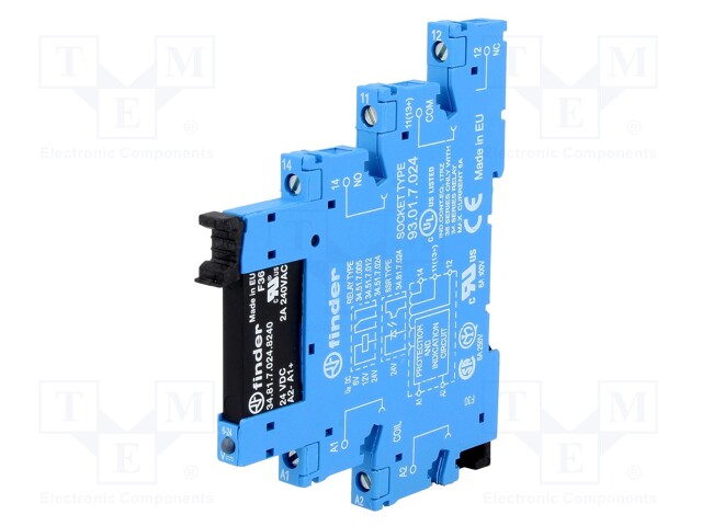 Relay: interface; SPST-NO; Ucoil: 24VDC; 2A; 2A/240VAC; IP20