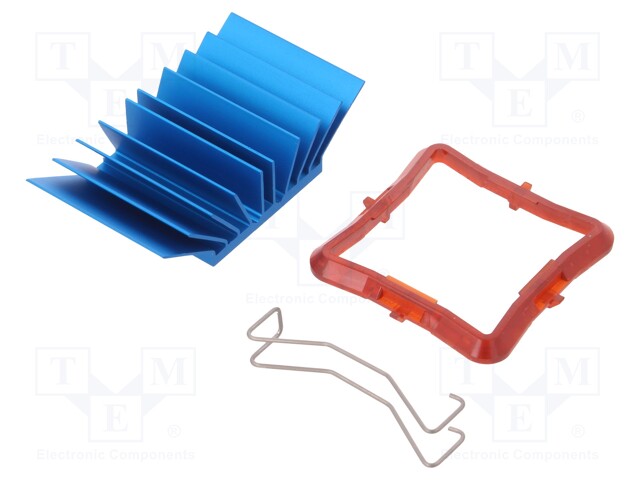 Heatsink: extruded; grilled; blue; L: 30mm; W: 30mm; H: 12.5mm