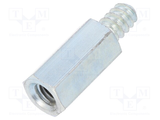 Screwed spacer sleeve; Int.thread: M6; 20mm; Ext.thread: ST6,3