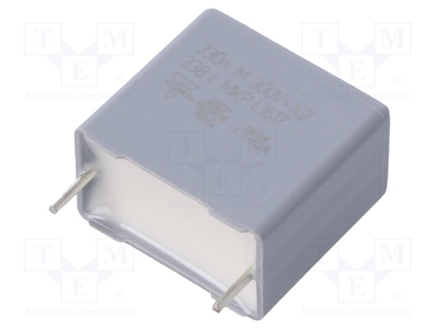 Capacitor: polypropylene; 330nF; 800VDC; 15mm; ±20%; Mounting: THT