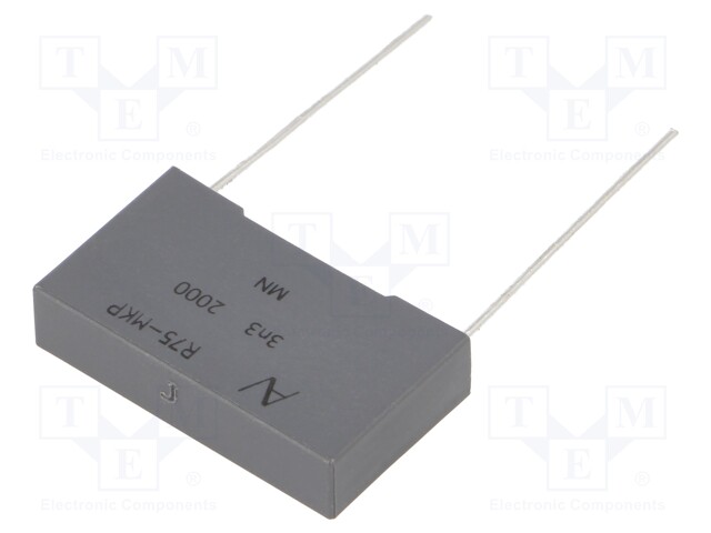 Capacitor: polypropylene; 3300pF; 22.5mm; ±5%; 26.5x15x6mm; 700VAC