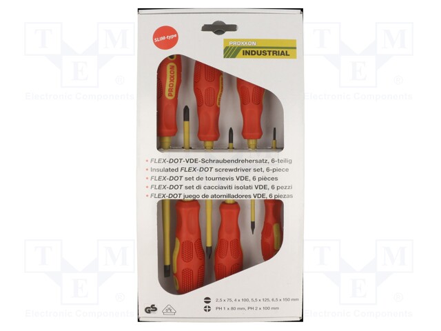 Kit: screwdrivers; insulated; Phillips,slot; 6pcs.