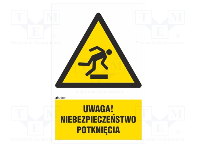 Safety sign; warning; Mat: self-adhesive folie; W: 200mm; H: 300mm