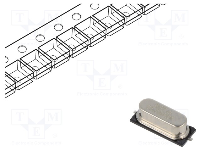 Resonator: quartz; 25MHz; 20pF; SMD; 12.7x4.8x3.8mm; 30%