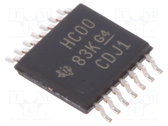 IC: digital; NAND; Channels: 4; IN: 2; SMD; TSSOP14; Series: HC; 2÷6VDC