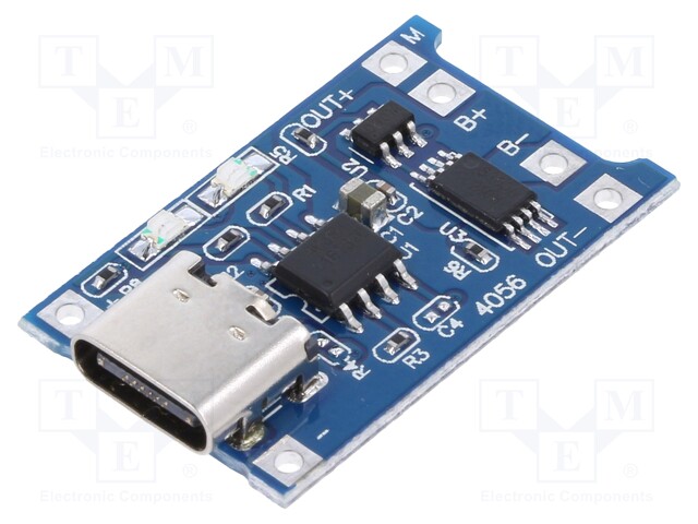 Module: Li-Po/Li-Ion charger; 5VDC; USB B mini; 1A; 4.2V