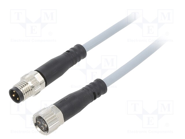 Connection lead; female,M8 x2; IP65,IP68,IP69K; Len: 2.5m