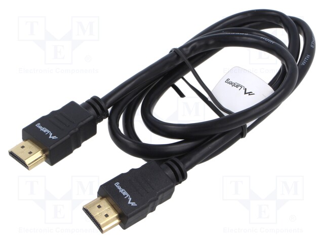 Cable; HDMI 1.4; HDMI plug,both sides; PVC; 1m; black; 30AWG; box