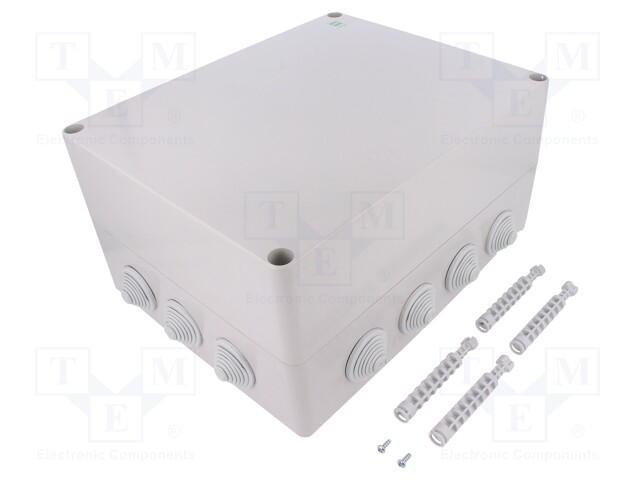 Enclosure: junction box; X: 282mm; Y: 342mm; Z: 165mm; IP55; grey