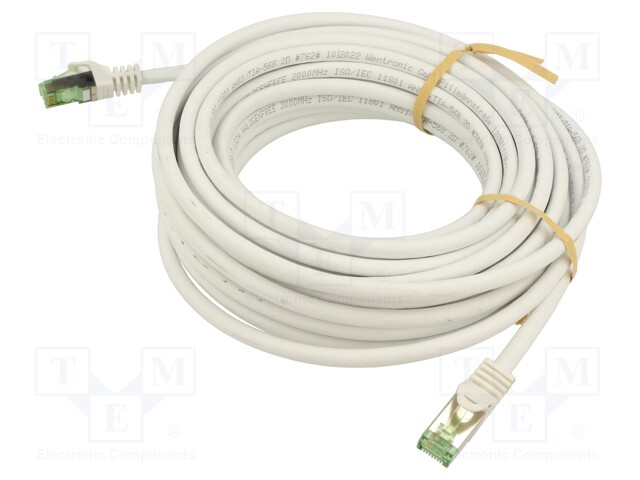 Patch cord; S/FTP; Cat 8.1; stranded; Cu; LSZH; white; 10m; 26AWG