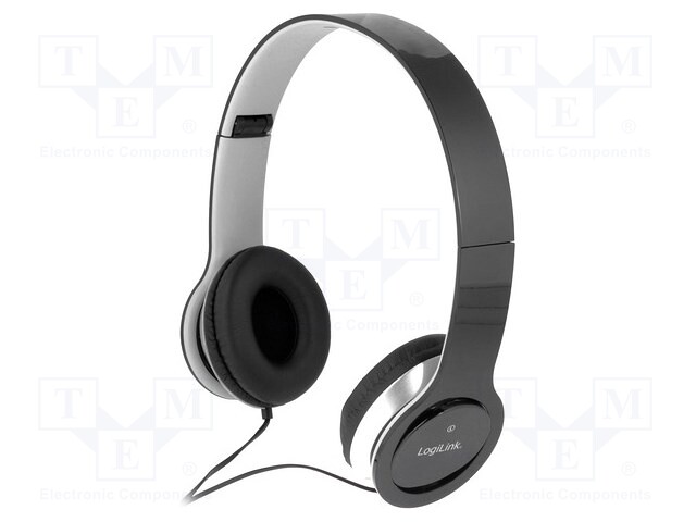 Headphones with microphone; black; Jack 3,5mm; 20÷20000Hz; 32Ω