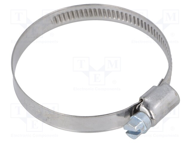 Worm gear clamp; W: 9mm; Clamping: 40÷60mm; chrome steel AISI 430