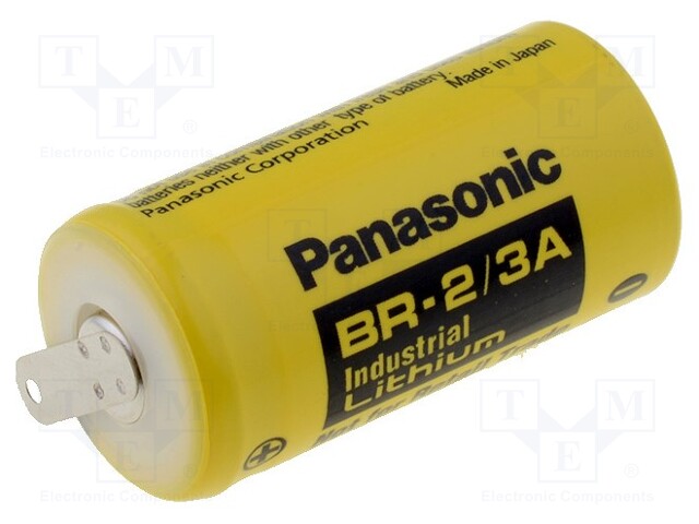 Battery: lithium; 3V; 2/3A,2/3R23; soldering lugs; Ø17x33.5mm