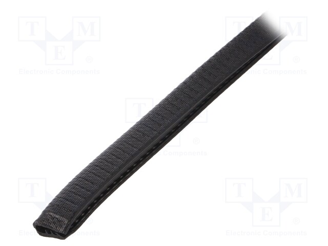 Hole and edge shield; PVC; L: 10m; black; H: 16.5mm; W: 9.5mm