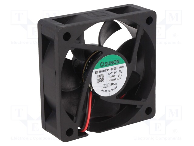 Fan: DC; axial; 12VDC; 60x60x20mm; 38.19m3/h; 32.5dBA; 4700rpm