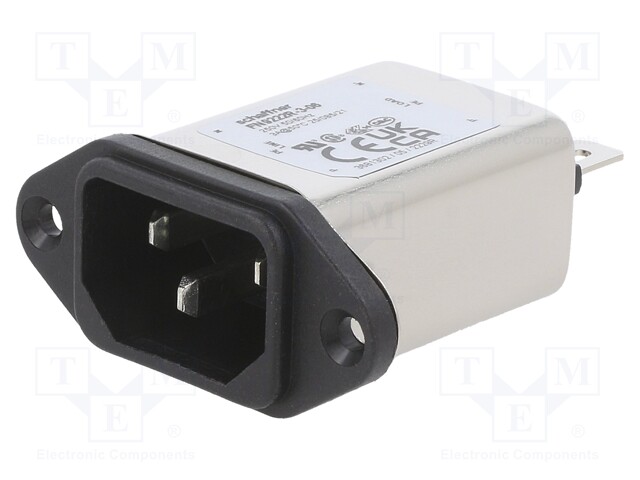 Filtered IEC Power Entry Module, IEC C14, General Purpose, 3 A, 250 VAC