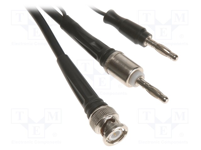 Test lead; 4mm banana plug-BNC plug and 4mm banana plug; black