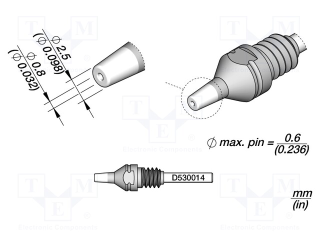 Tip: for desoldering irons; 2.5x0.8mm; JBC-DT530-A