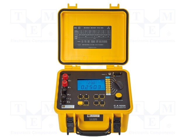 Meter: milli-ohm meter; LCD; R range: 1μ÷2500Ω; Interface: RS232