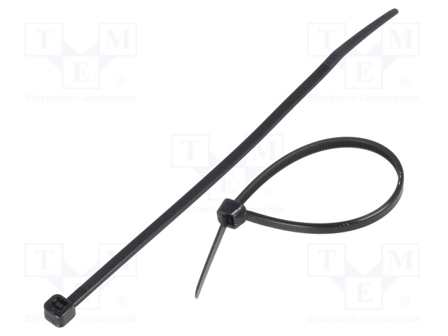 Cable tie; L: 142mm; W: 3.2mm; polyamide; 176.5N; black; Ømax: 35mm