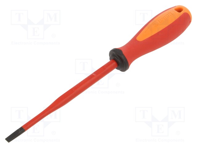 Screwdriver; slim; insulated; slot; 1kVAC