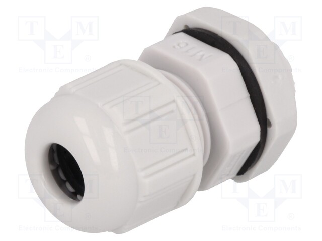 Cable gland; M16; IP68; Mat: polyamide; light grey; UL94V-2